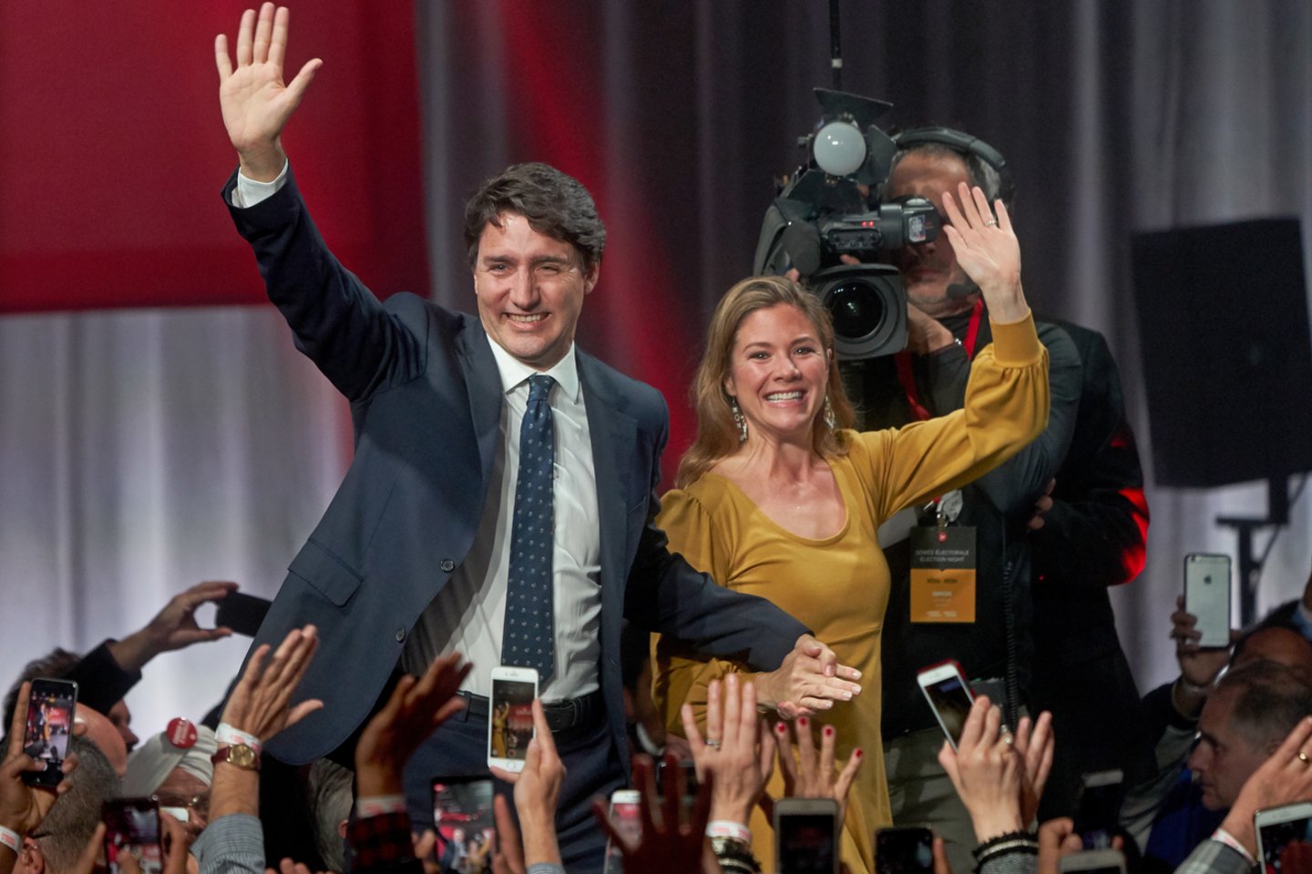   J. Trudeau su žmona.<br>EPA-ELTA nuotr.