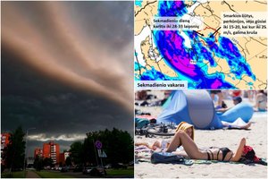 Tokių orų nematėme jau seniai: 33 laipsnių karštį lydės smarkios liūtys bei vėjas