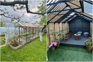 Vilnietis tėvams įteikė ypatingą dovaną – seną šiltnamį savo rankomis pavertė įspūdinga vieta poilsiui