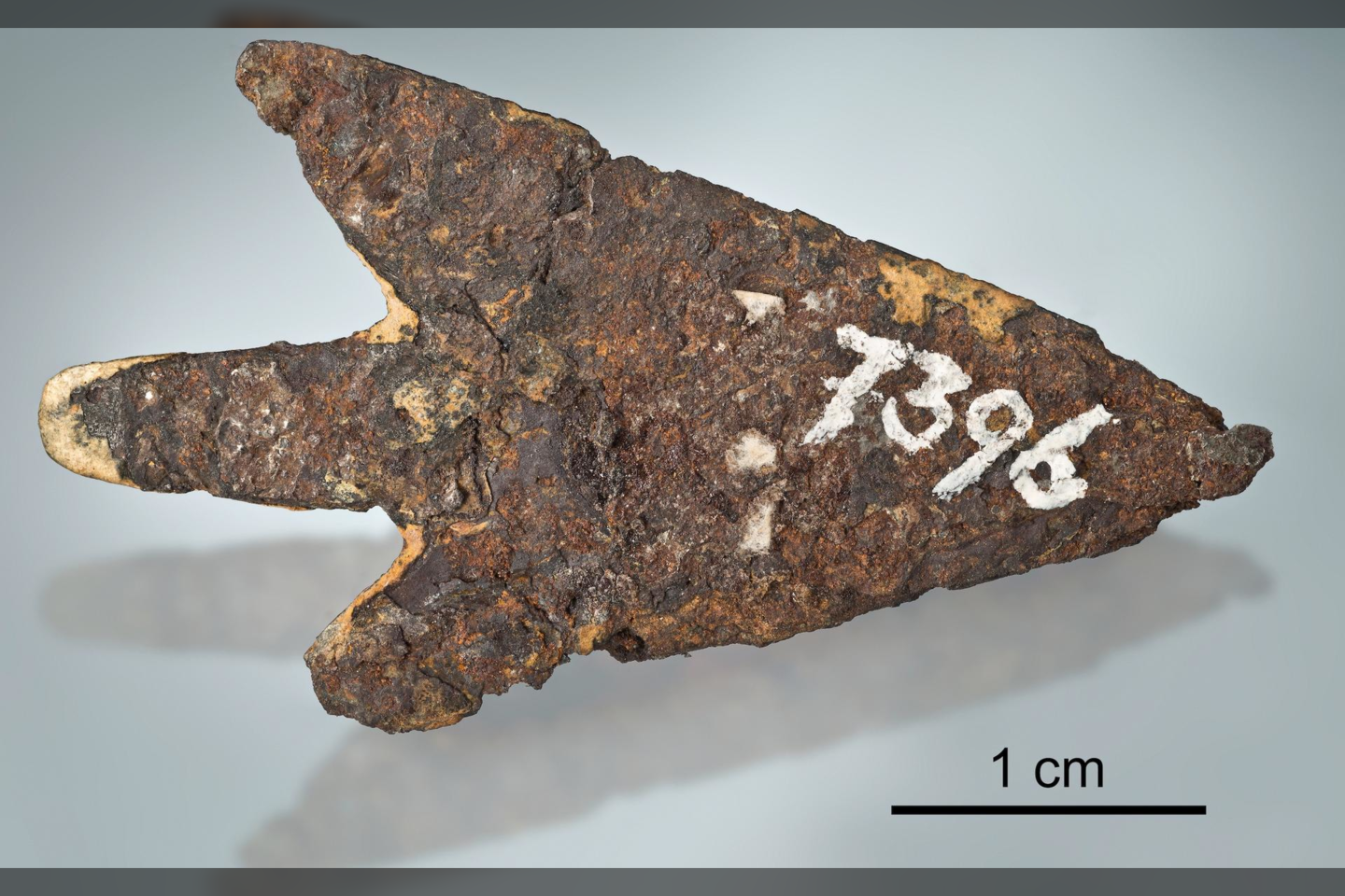  Nauja analizė atskleidė, kad šis daiktas nėra paprastas strėlės antgalis – jis pagamintas iš meteorito, kuris į Žemę nukrito prieš 3500 metų.<br> T. Schüpbacho nuotr.