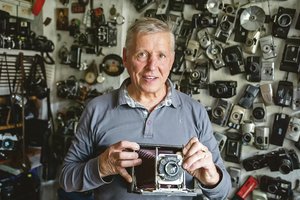 Kaunietis sukaupė stulbinamą fotoaparatų kolekciją: dirbtuvė primena muziejų