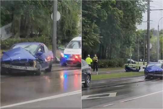 Kaunietis užfiksavo BMW duženas po smūgio: „Lūžo per pusę…“