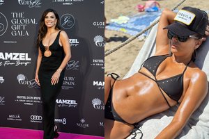 Viename turtingiausių pasaulio kurortų viešinti 48-erių E. Longoria parodė laikui nepavaldų kūną