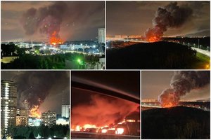 Maskvos srityje kilo didžiulis gaisras: užsimenama apie galimą dronų ataką