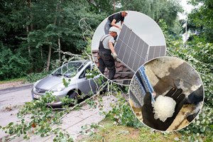 Nuvilnijusi audra niokojo ir saulės elektrines: kruša gadino modulius, žaibo išlydžiai – inverterius