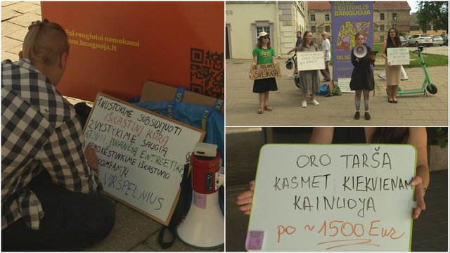 Vilnius atostogauja, o klimato aktyvistai kimba į darbus: surengė demonstraciją prie SAM
