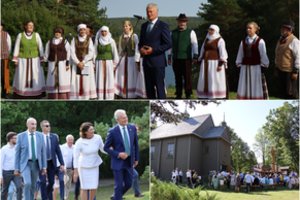 Prezidento viešnagė Ignalinos krašte ؘpapuošta Žolinių ir Medkopio šventėmis, įprasminta istorinių ąžuoliukų sodinimu