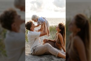 Mindaugas Kuzminskas su mylimąja ir sūnumi įsiamžino pasakiškai akimirkai