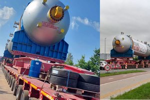 Didžiausio Lietuvos istorijoje krovinio gabenimas vėl stringa