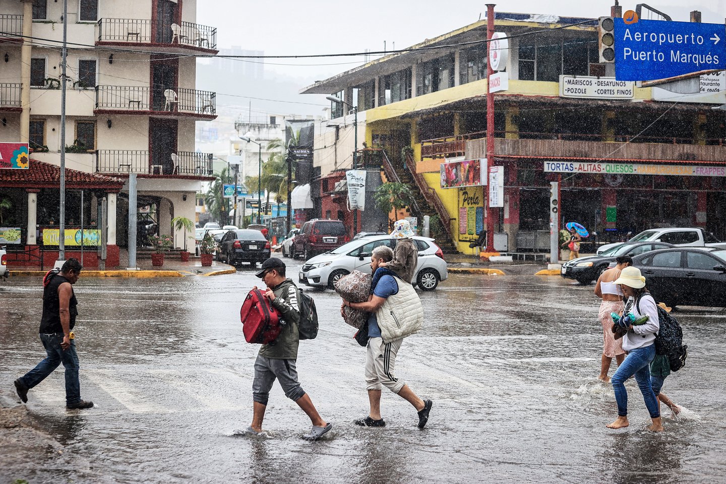Uraganas „Hilary“ į Meksiką ir JAV atnešė smarkias liūtis.<br>EPA-ELTA nuotr.