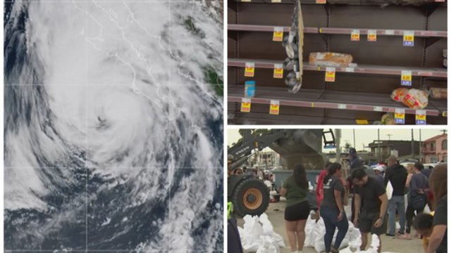 Meksiką ir JAV niokoja uraganas „Hilary“: žmonės ruošdamiesi blogiausiam šluoja parduotuvių lentynas