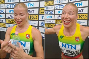 Pamatykite: nesuvaidintos M. Morauskaitės emocijos sužinojus, kad M. Alekna iškovojo medalį