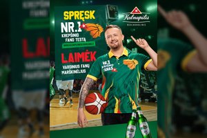 Krepšinio sirgalius kviečia pasitikrinti žinias – geriausiųjų laukia išskirtiniai „Kalnapilio nealkoholinio“ išleisti fanų marškinėliai