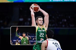 Tritaškius svaidė net J. Valančiūnas: rinktinės nariai aiškino, kas lėmė tolimų metimų gausą