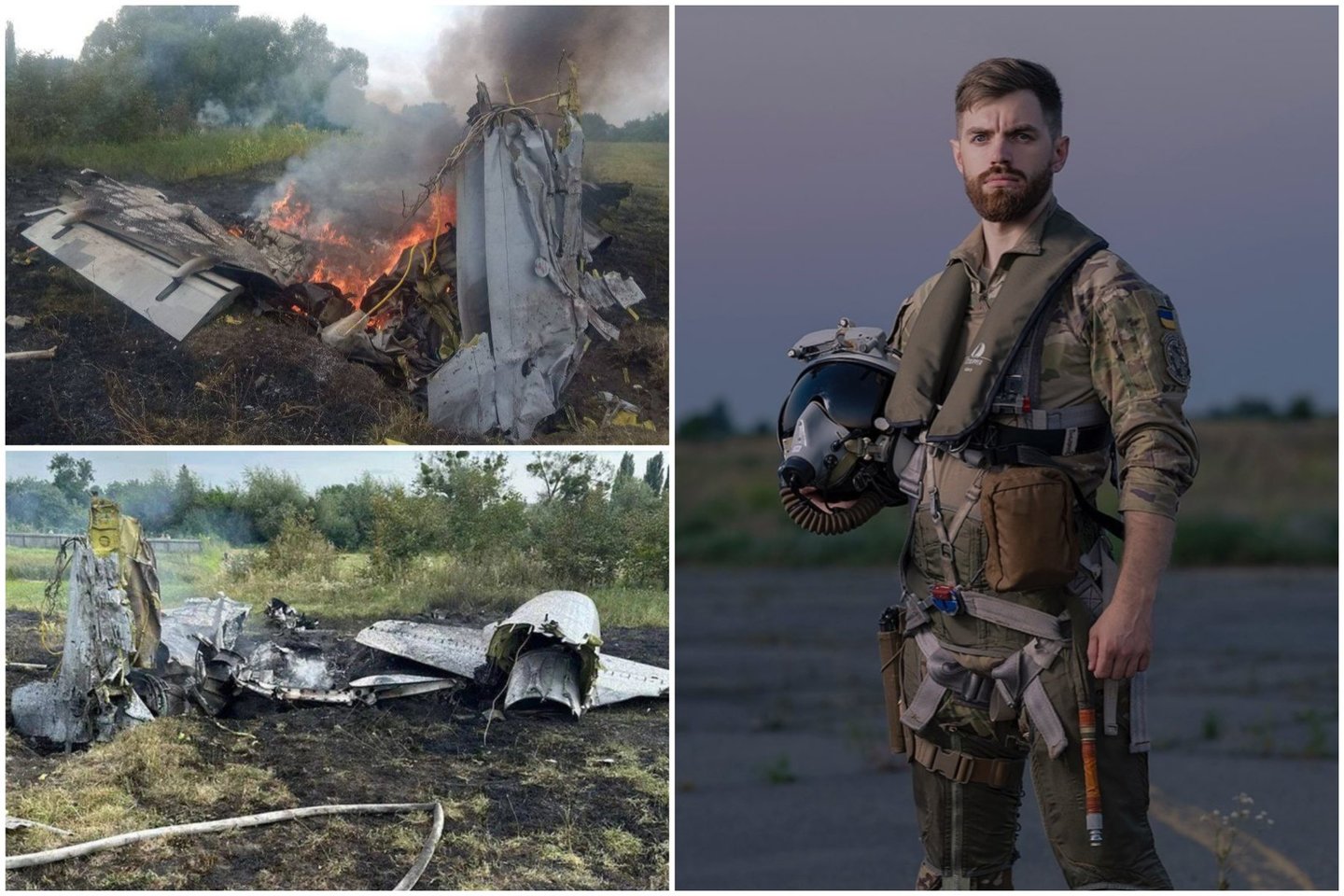 Susidūrus lėktuvams žuvo trys Ukrainos karo pilotai: tarp jų – išskirtinio talento naikintuvų asas A. Pilščykovas.<br>Twitter/Ukrainos gynybos ministerijos nuotr.