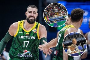 J. Valančiūnas džiaugėsi tribūnose pajutęs žmonos ir vaikų palaikymą: „Man tai – labai svarbu“