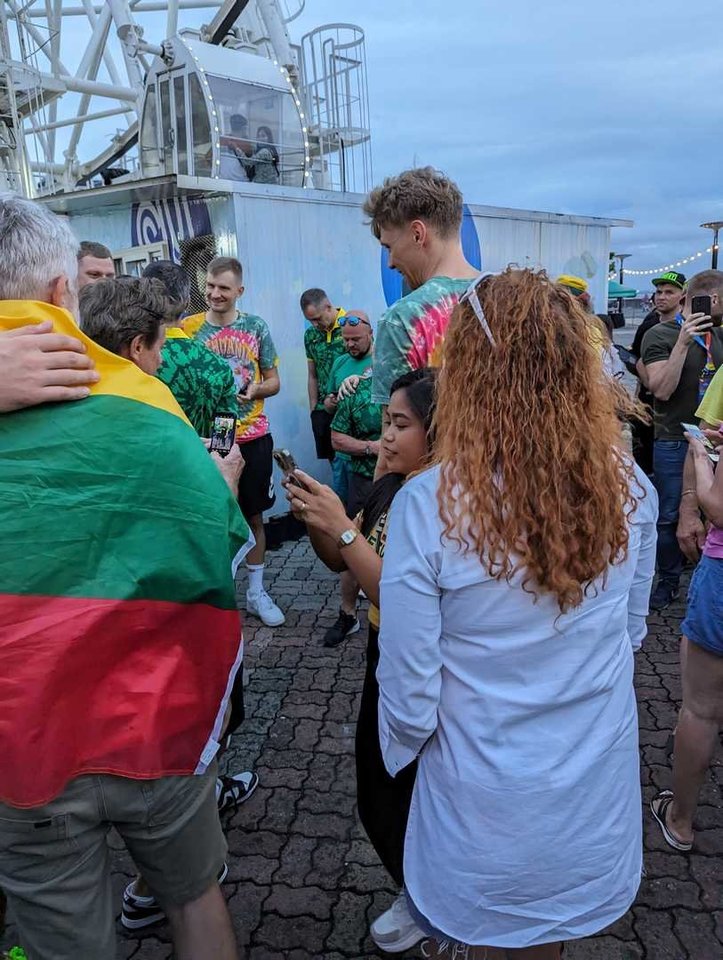 Lietuvos rinktinės susitikimas su sirgaliais.<br> M.Suslavičiaus nuotr.