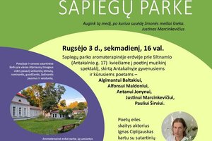 Poilsio oazėje sostinės Sapiegų parke skambės klasikų poezija