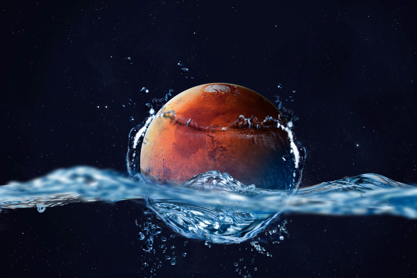  Žvelgdami į Marse esančias upių deltas, panašias deltas Žemėje, kai kurie mokslininkai teigia, kad anksčiau raudonąją planetą bent jau iš dalies dengė vandenynai. <br> 123rf iliustr.
