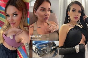 Justina Partikė pateko į autoįvykį šalia namų: prabangų BMW išgabeno tralas