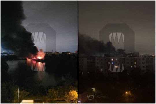 Didžiulis gaisras Maskvoje: kyla juodi dūmai ir aidi sprogimai – liepsnoja Federalinė muitinės tarnyba