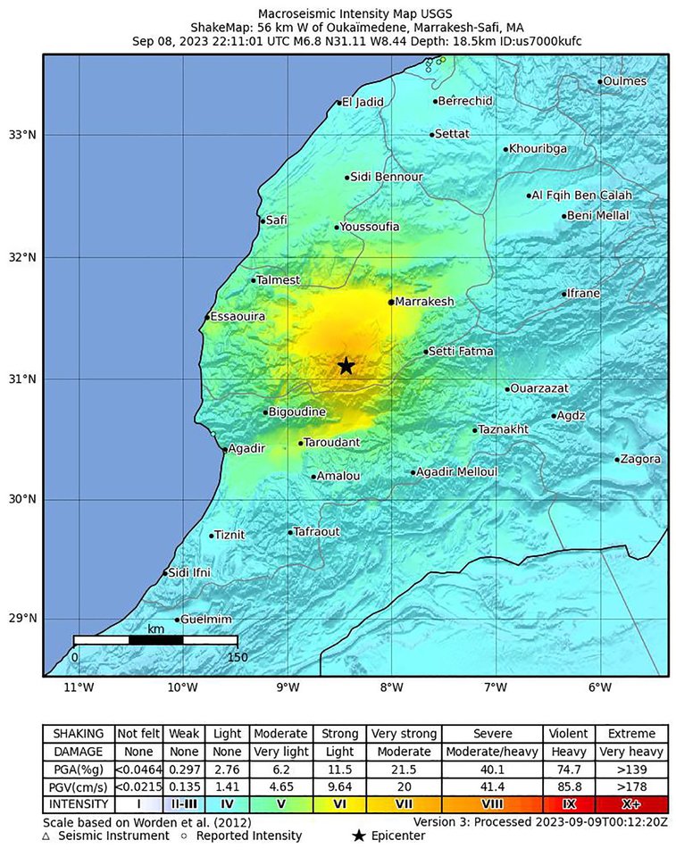 Maroką supurtė galingas žemės drebėjimas.<br>EPA-ELTA nuotr.