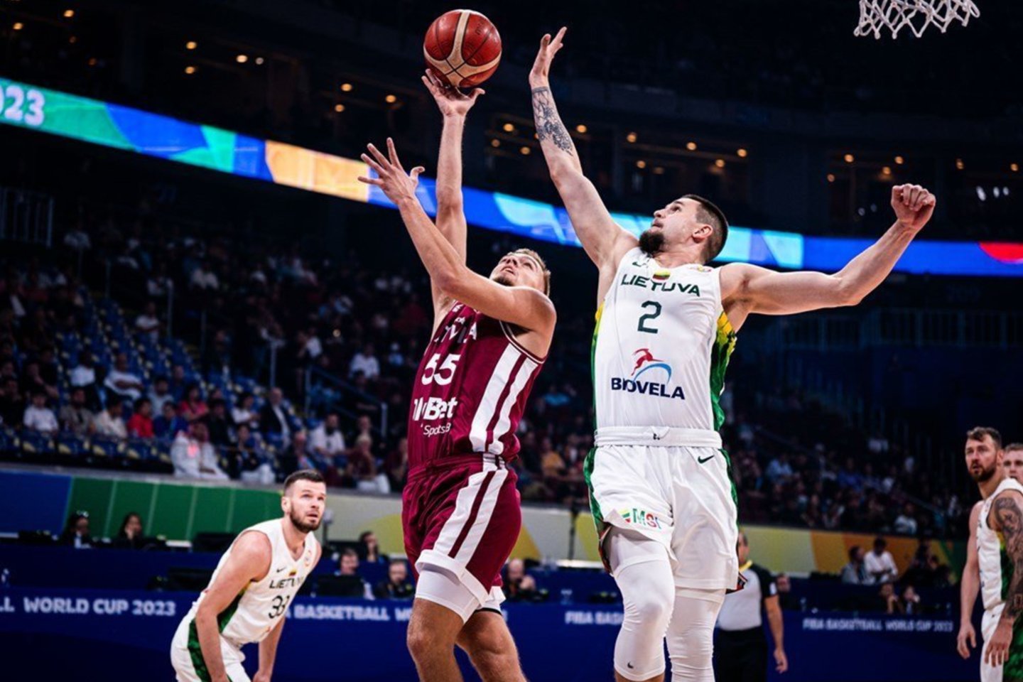 Lietuvos ir Latvijos rinktinių dvikova.<br>FIBA nuotr.