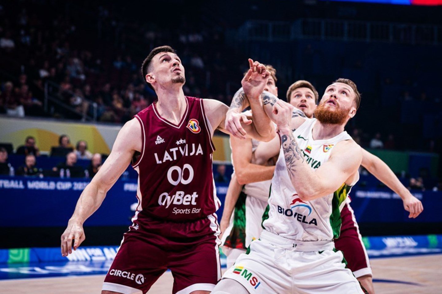 Lietuvos ir Latvijos rinktinių dvikova.<br>FIBA nuotr.