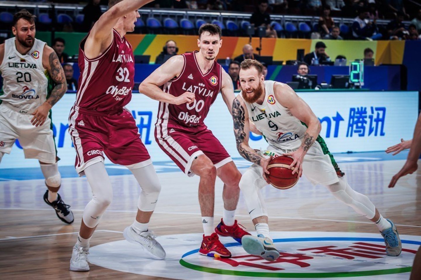 Lietuvos ir Latvijos rinktinių rungtynės.<br>FIBA nuotr.