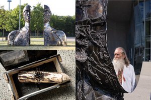 „Litexpo“ atidaryta po Europą keliaujanti Ukrainos menininkų paroda: naudojo ginklų likučius, šovinių tūtas iš fronto