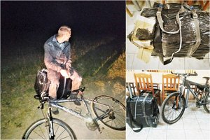 Pasieniečiams įkliuvo švenčioniškis dviratininkas su baltarusiškų rūkalų kroviniu