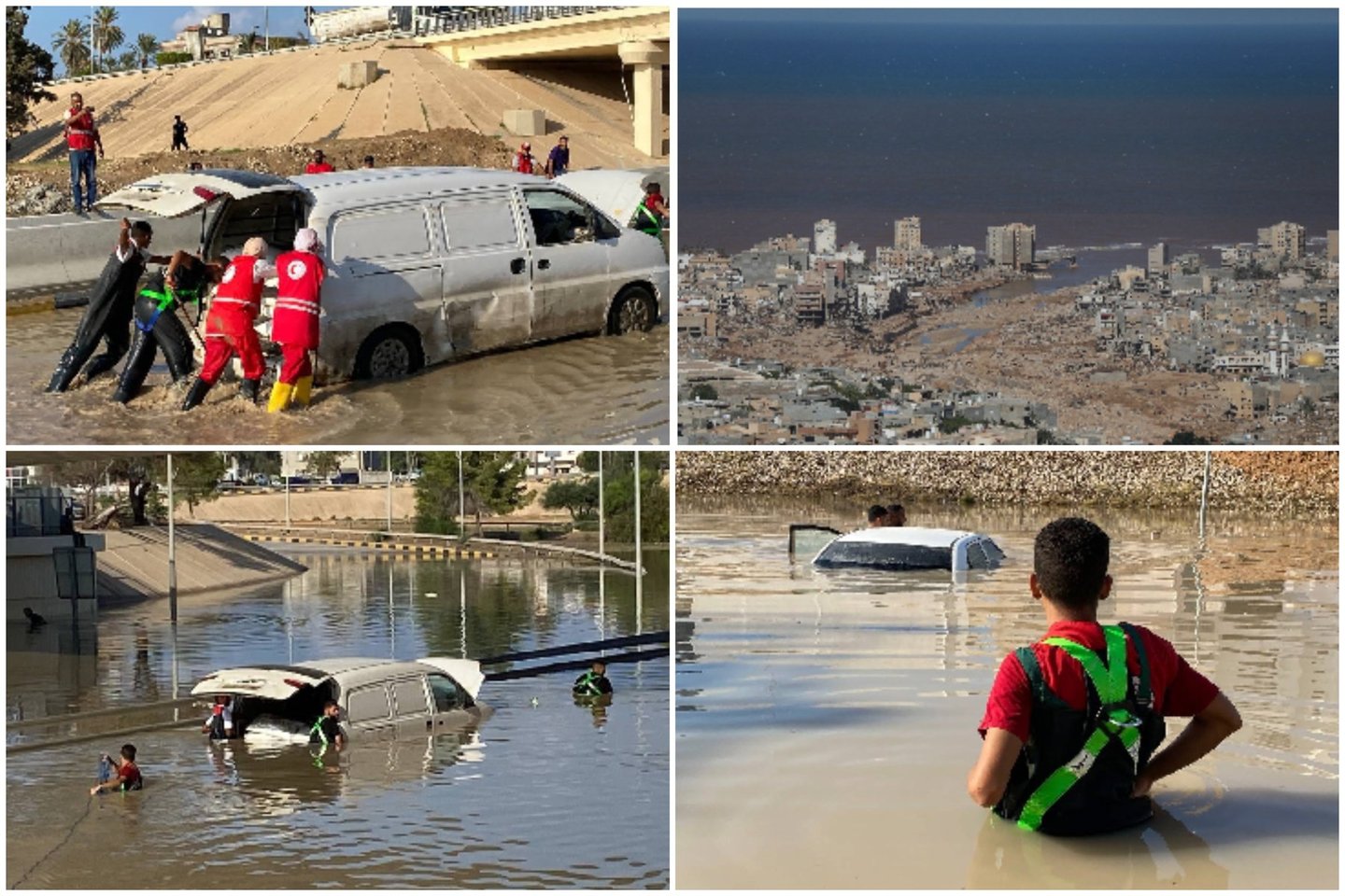 Potvynio aukų skaičius Dernos mieste Libijoje gali siekti 20 tūkstančių.<br>EPA-ELTA nuotr.