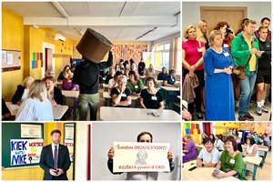 Mokytojų streikas – iš arti: pamokos nevyksta, susibūrę pedagogai žeria skaičius, vaikai atvyko su plakatais