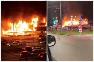 Sankt Peterburge – didžiulis gaisras: išplito milžiniškos liepsnos