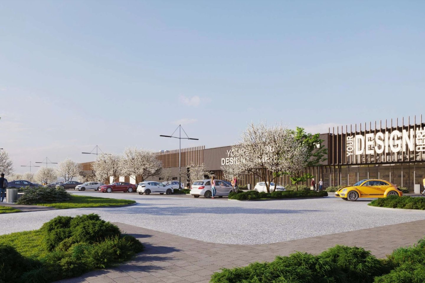 Taip atrodys naujasis prekybos centras Molėtų plente.<br>Projekto vizual.