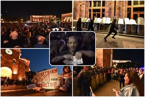 Po kruvinos karinės operacijos – sumaištis Jerevane: įsiutę žmonės plėšė rusiškus pasus, keikė Kremlių