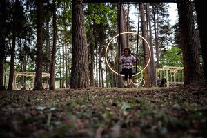 Darbėnuose – pirmasis ir vienintelis Lietuvoje šviečiančių sūpynių parkas