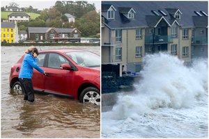 Airiją ir Jungtinę Karalystę talžė pirmoji rudens audra: pliaupė liūtys, apgadinti pastatai, sutrikdyti skrydžiai