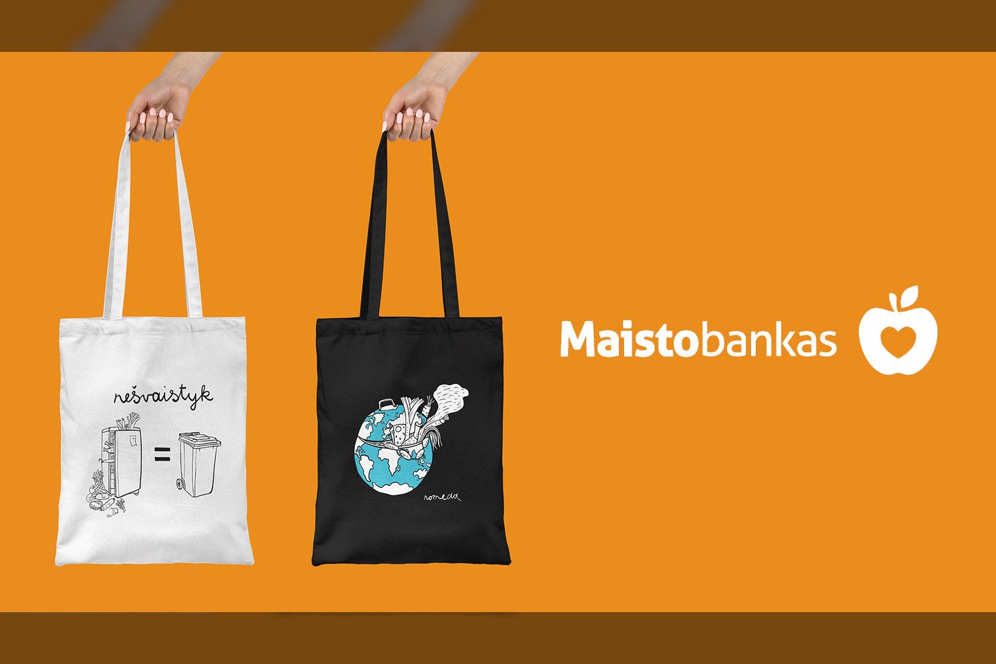 „Maisto banką“ pirkėjai gali remti įsigydami organizacijos misiją – kovą su maisto švaistymu atspindinčios atributikos – skirtingų spalvų drobinių maišelių bei rankų darbo drobelių, skirtų pakuoti maistui ir taip ilgiau jį išlaikyti šviežią.