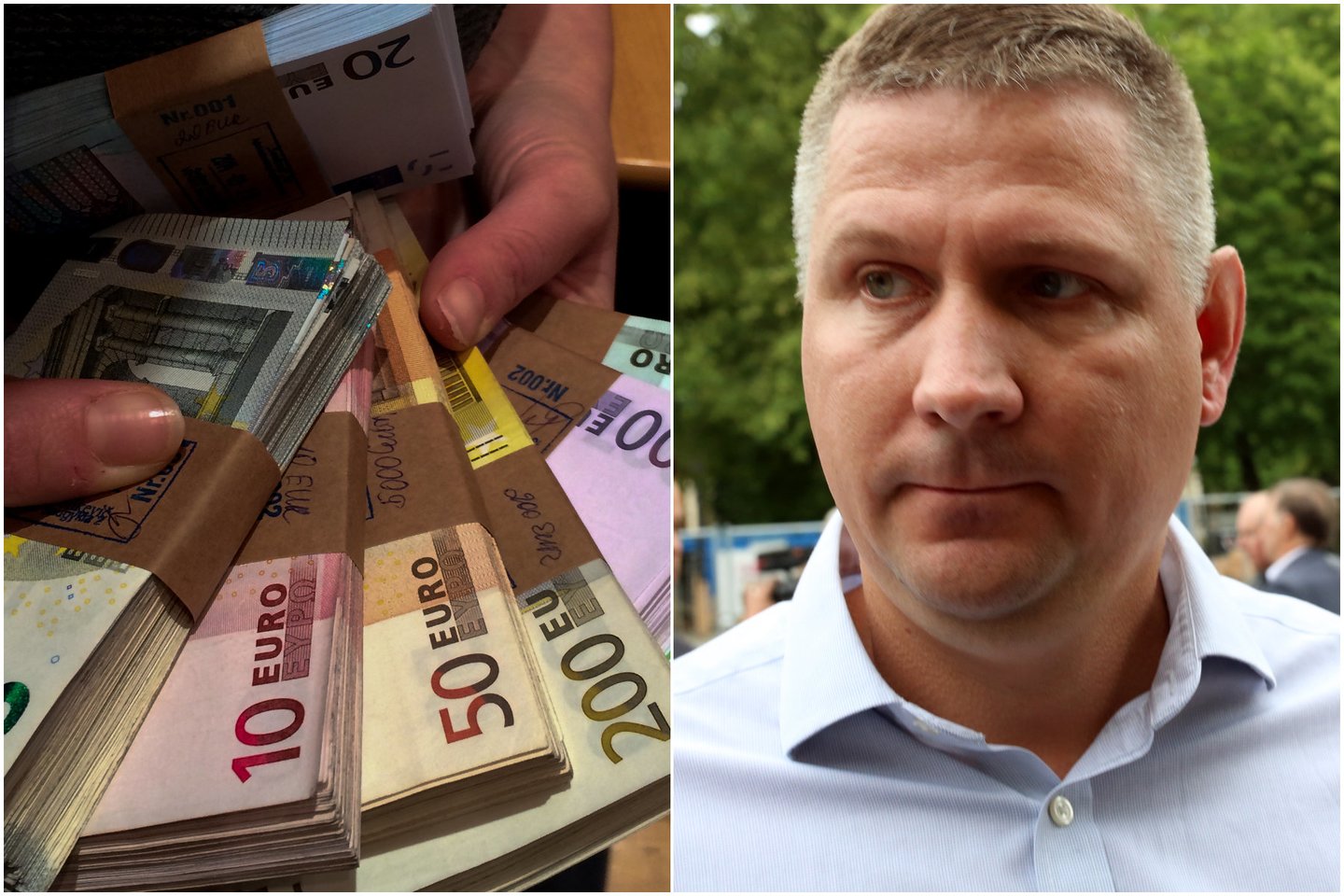  Kauno apygardos teismas grąžino V. Šiliauskui pinigus, kuriuos jis buvo pervedęs į teismo sąskaitą. <br> Lrytas.lt koliažas