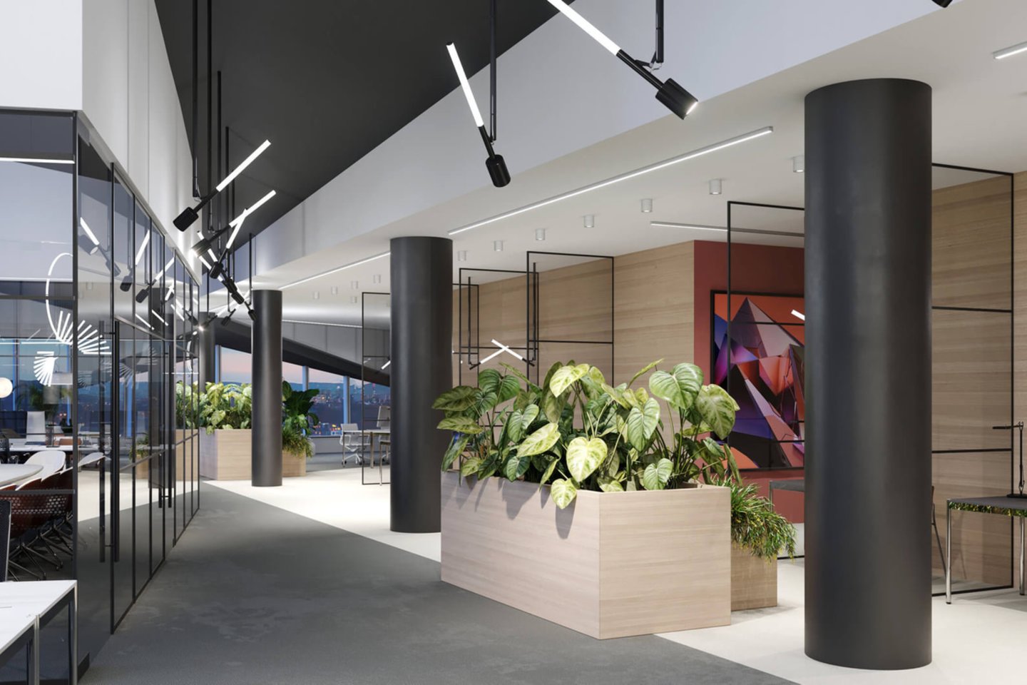 Pasaulinio garso architekto Danielio Libeskindo projektas suteiks naują veidą šalies biurų rinkai. Jo fasadas buvo stiklinamas daugiau nei metus.<br>Architekto Danielio Libeskindo projekto vizual.