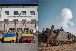 Lietuvos kariuomenė: baigėsi minosvaidininkų kursas į šalį treniruotis atvykusiems Ukrainos kariams