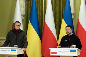 Artėjant rinkimams – M. Morawieckio įspėjimas V. Zelenskiui dėl Vokietijos: nurodė, ko neužmiršti