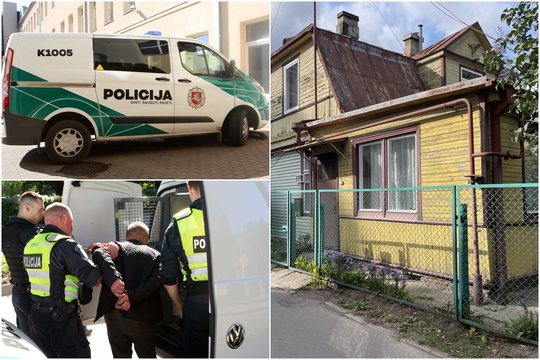  Kaune sulaikytas 43 metų, įtariamas žvėriškai nužudęs savo 53 metų draugę (nuotr. namas, kuriame ji buvo rasta negyva su gausiomis smurto žymėmis. 