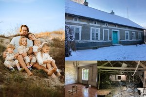 Išprotėję dėl nuotykių: keturis vaikus auginantys vilniečiai pasiryžo atgaivinti apleistą namą Mažojoje Lietuvoje