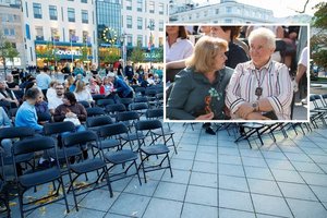 Prie Vyriausybės streikuojantys mokytojai politikų dėmesio beveik nesulaukia: pedagogė nepriėmė Seimo nario gėlių