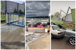 Vėjas siaubė Lietuvą: virto medžiai, dužo stiklai, tūkstančiai liko be elektros, Palangoje – iškalbingi vaizdai