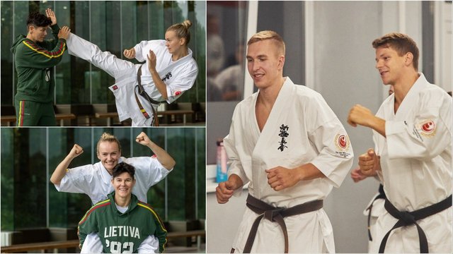 Vaizdai iš lietuvių treniruotės prieš pasaulio kiokušin karatė čempionatą: prakaitą lieja du kartus per dieną