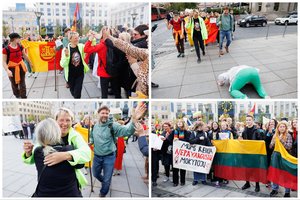 Mokytojų streiko kulminacija: didžiulė pedagogų minia surengė mitingą V. Kudirkos aikštėje