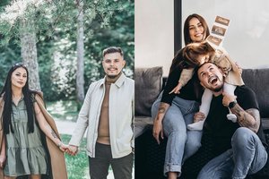 Grupės „Žemaitukai“ narys O. Petrauskas su žmona Evelina atskleidė vaikelio lytį – tai padarė išradingai